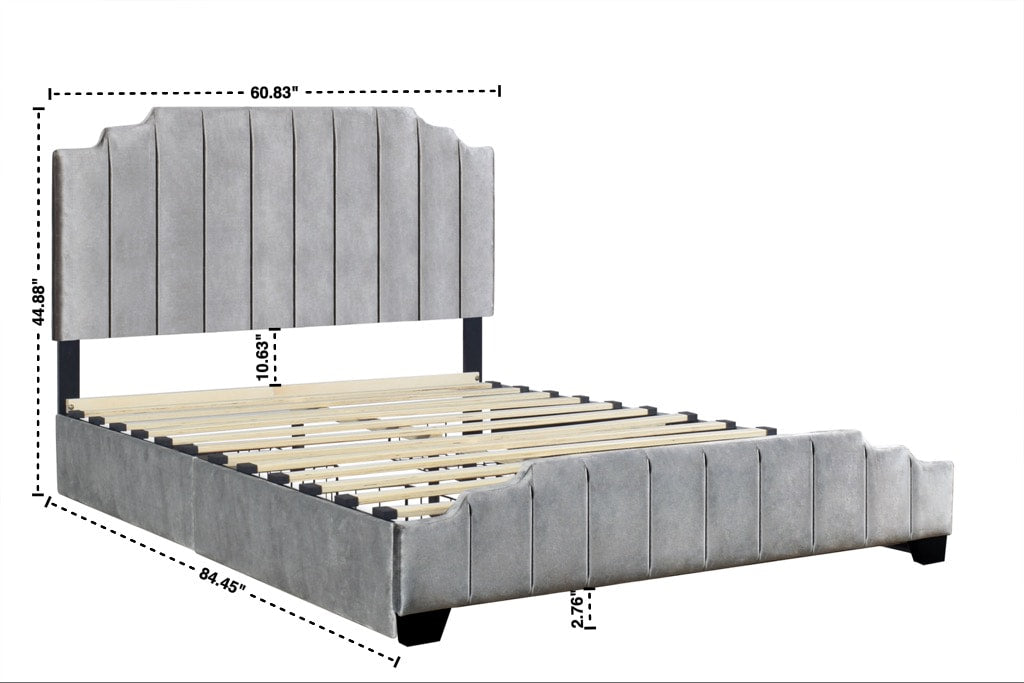 HH970 Grey Platform Bed