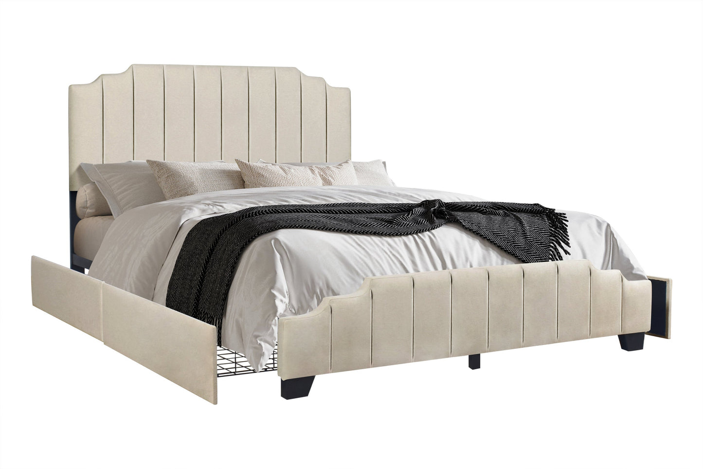 HH975 Beige Platform Bed