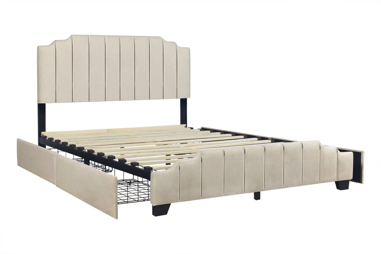 HH975 Beige Platform Bed