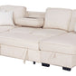 Sahara Beige - Double Storage Chaise Sectional w/ Drop Down Cupholders **ON SALE**