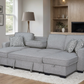 Sahara Gray - Double Storage Chaise Sectional w/ Drop Down Cupholders