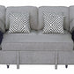 Sahara Gray - Double Storage Chaise Sectional w/ Drop Down Cupholders