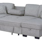 Sahara Gray - Double Storage Chaise Sectional w/ Drop Down Cupholders