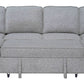 Sahara Gray - Double Storage Chaise Sectional w/ Drop Down Cupholders