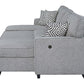 Sahara Gray - Double Storage Chaise Sectional w/ Drop Down Cupholders
