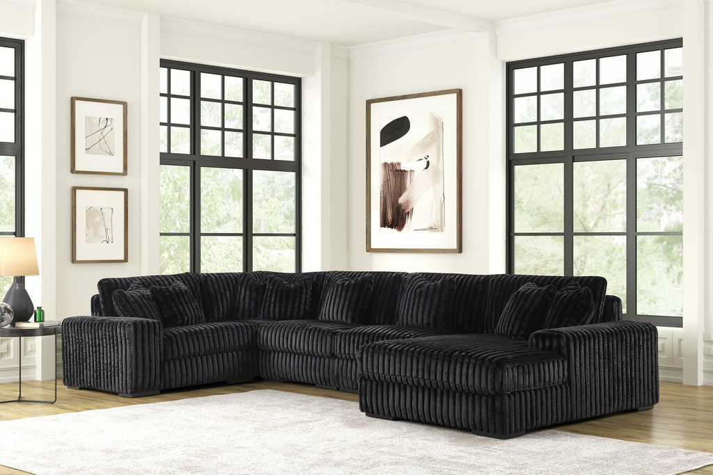 SEASONS2 BLACK 5PC Sectional (ETA 5/25)