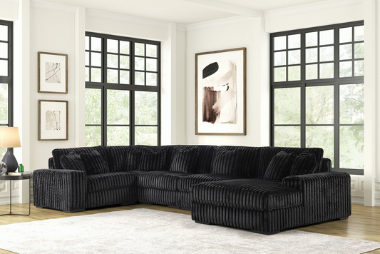 SEASONS2 BLACK 5PC Sectional (ETA 5/25)