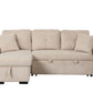 Silvia Beige - Reversible Sectional With Pull-Out Bed