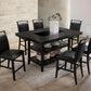 Tommy Black - Counter Height Table & 6 Chairs Set