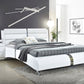 Vegas White Platform Bed - Queen, King