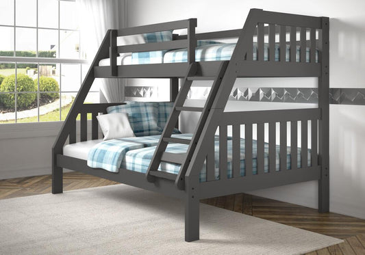 1018 - Grey Twin Over Full Bunk Bed