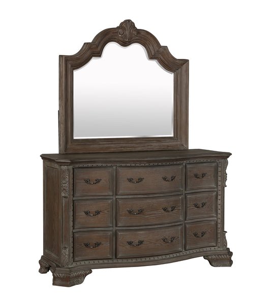 B1120 Sheffield Antique Grey Dresser and Mirror