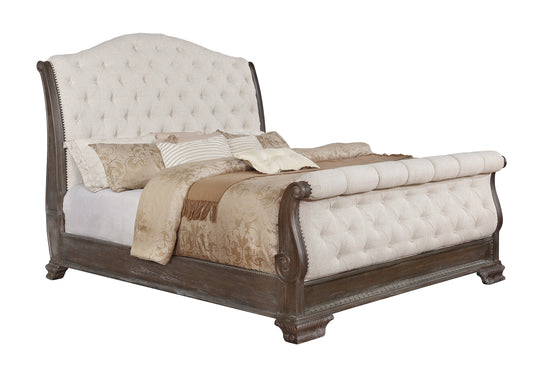 B1120-88 Sheffield Grey Sleigh Bed Frame