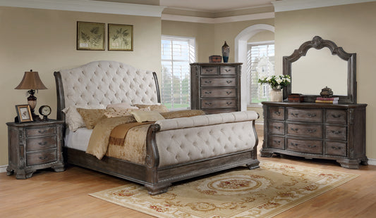 SETB1120-88 Sheffield Grey Sleigh Bedroom Set