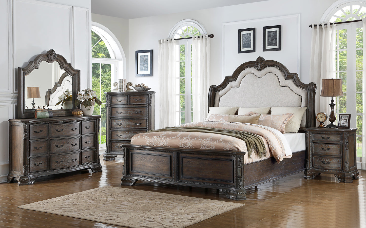 SETB1120 Sheffield Antique Grey Bedroom Set