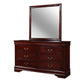 B3800 Louis Philip Cherry Dresser and Mirror