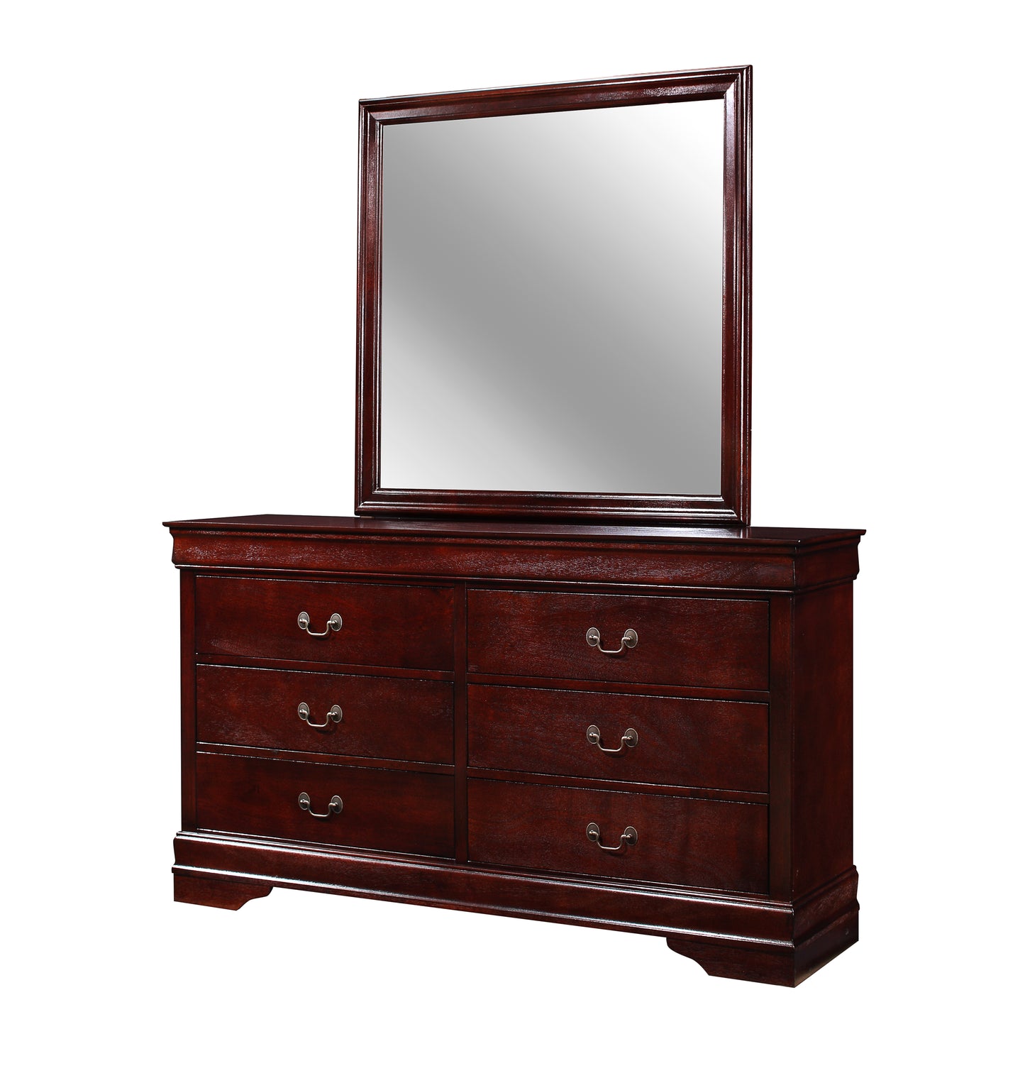 B3800 Louis Philip Cherry Dresser and Mirror