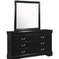 B3900 Louis Philip Black Dresser and Mirror