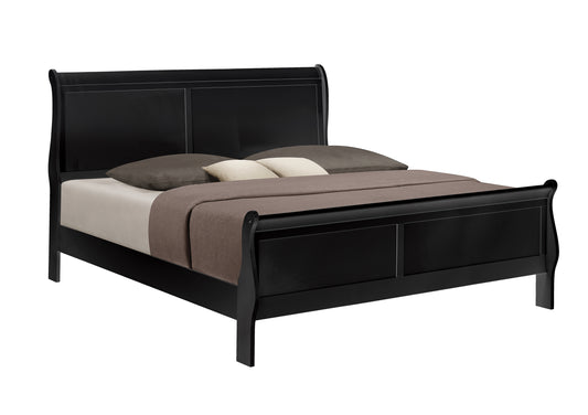 B3900 Louis Philip Black Bed Frame