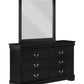 B3950 Louis Philip Black Dresser and Mirror