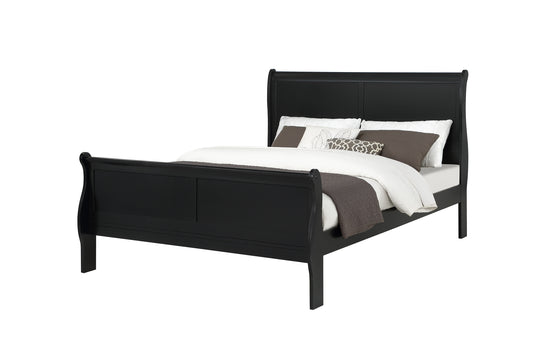 B3950 Louis Philip Black Bed Frame