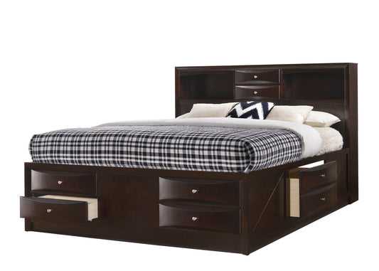 B4265 Emily Storage Dark Cherry Bed Frame