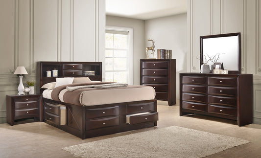 SETB4265 Emily Storage Dark Cherry Bedroom Set