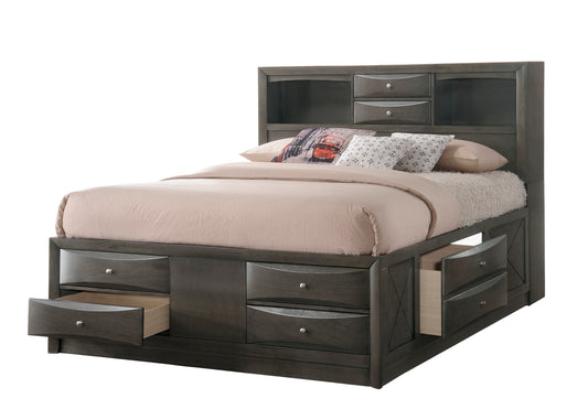 B4275 Emily Storage Grey Bed Frame