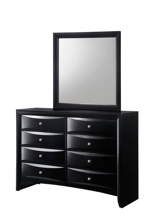 B4285 Emily Black Storage Dresser and Mirror