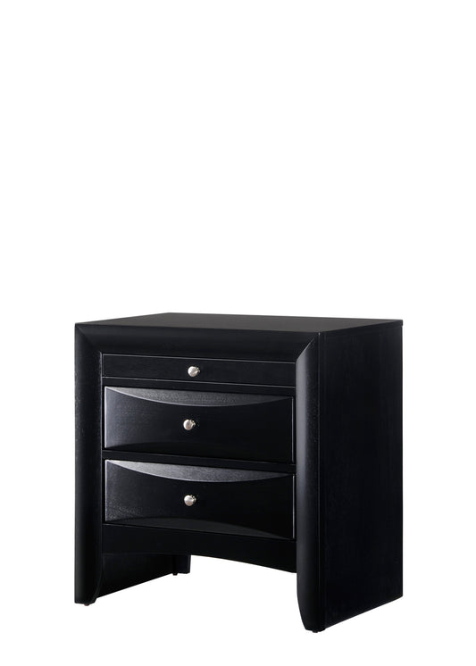 B4285 Emily Black Storage Nightstand