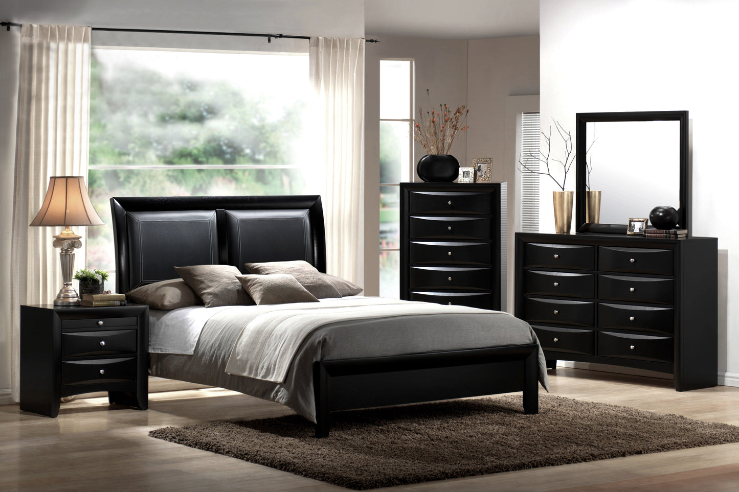 SETB4285 Emily Black Storage Bedroom Set