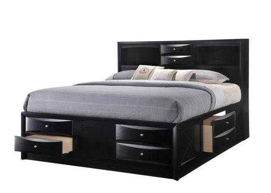 B4285 Emily Black Storage Bed Frame