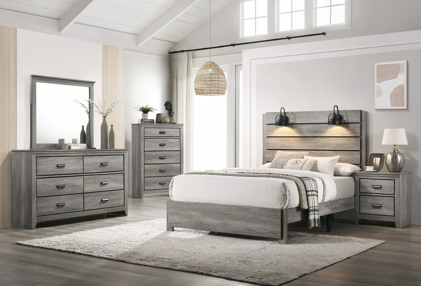 SETB6820 Carter Gray Bedroom Set