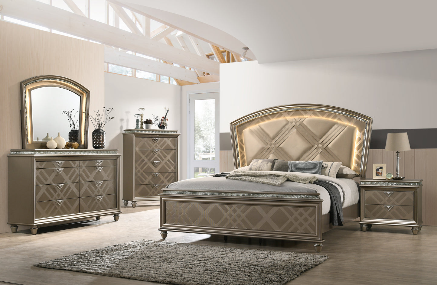 SETB7800 Cristal Bedroom Set