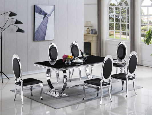 Chromed  7 PC Dining Set