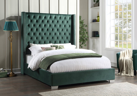 HH221 6ft Height Headboard Green Velvet Upholstered Bed