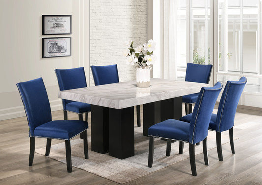 Findland Marble Blue 7 PC Dining Set